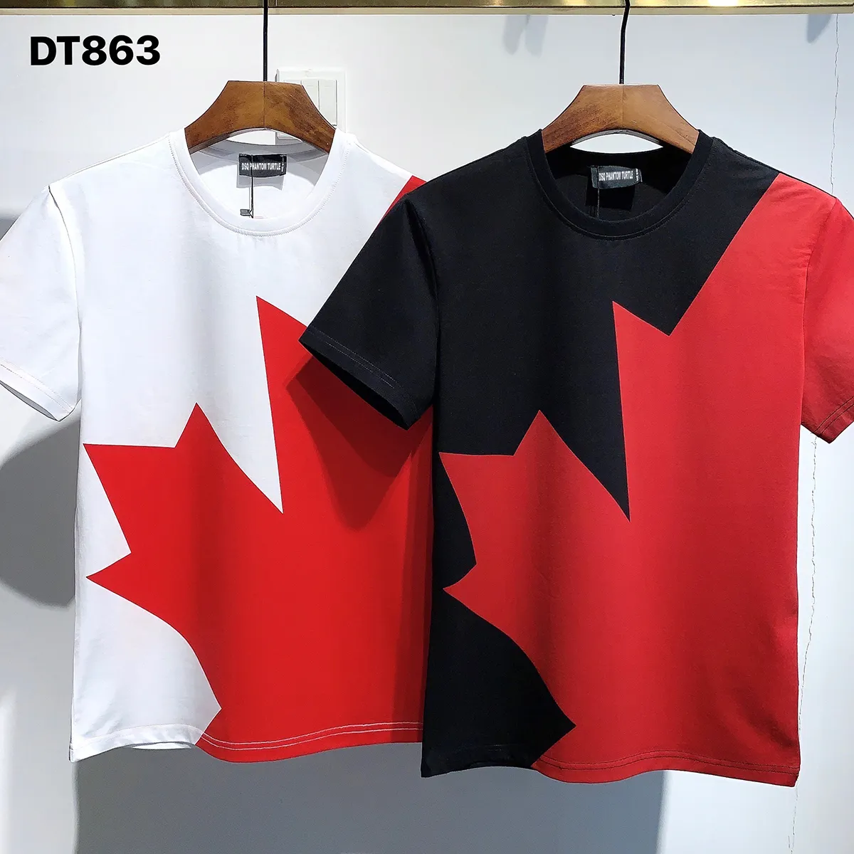 DSQ Phantom Turtle 남자 티셔츠 2023SS New Mens 디자이너 T 셔츠 파리 패션 Tshirts 여름 패턴 티셔츠 남성 최고 품질 100% Cotton Top 1168