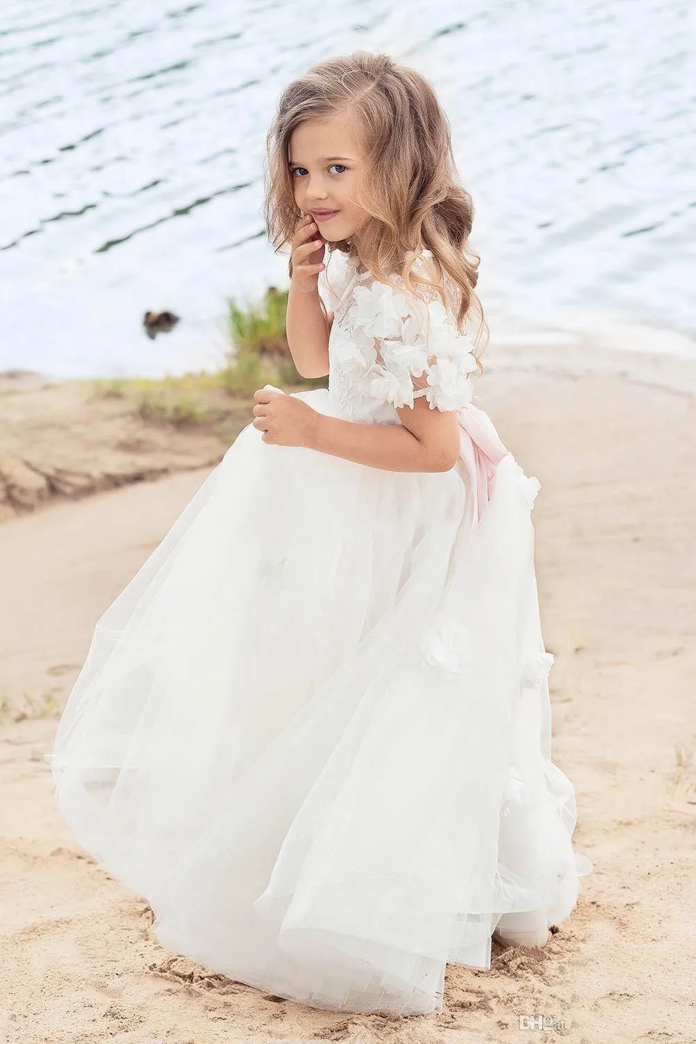 Kids white beach shop dress