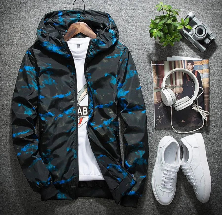 2023HOT MENS JACKETS CAMOUFLAGE TUN CASUAL JACKA SPRING Hösten Manlig Kvinnlig vindbrytare Windrunner Zipper Cardigan Coat Outdoor Hooded Sports Tops 815