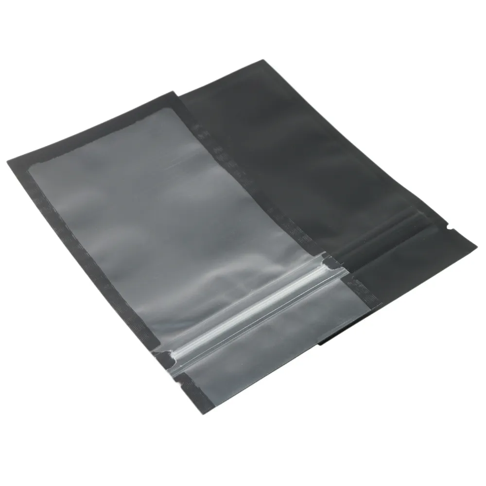 Assorted Sizes Matte Clear Black Black Zip Lock Bags 100pcs PE Plastic Flat Ziplock Package Bag 201022313V