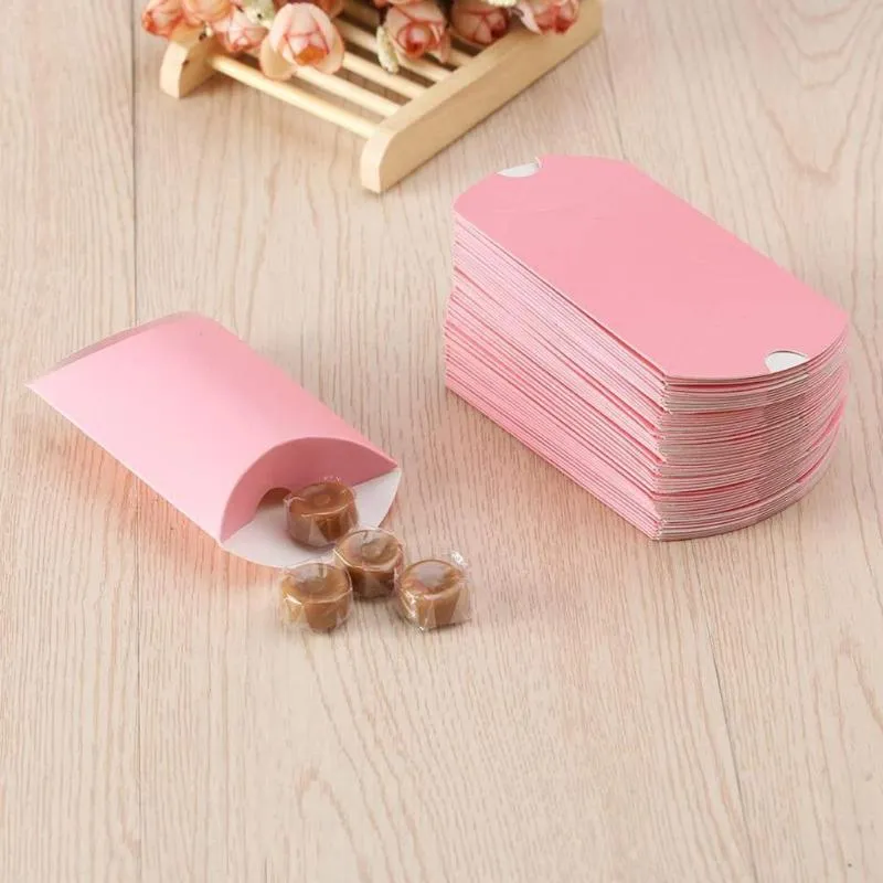 50 pezzi di scatole di caramelle a forma di cuscino scatole di imballaggio di carta regalo per caramelle per feste, matrimoni, sacchetti di Natale, scatole di Natale