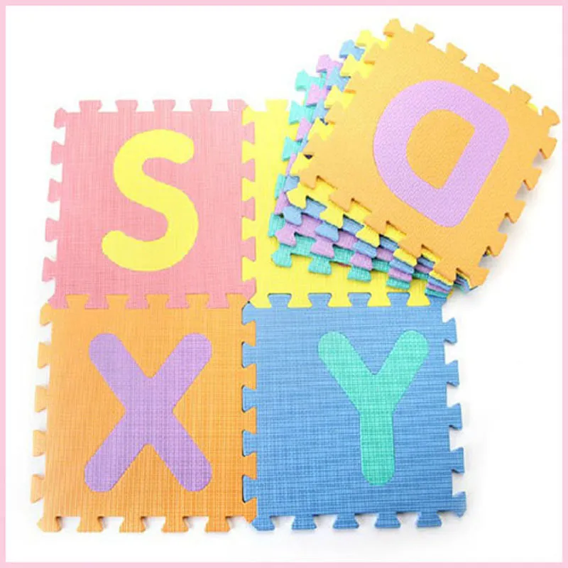 Tapis pour enfants EVA enfants mousse Puzzle tapis bébé tapis de jeu  carreaux de sol imbriqués avec Alphabet et chiffres goutte 220212267Y