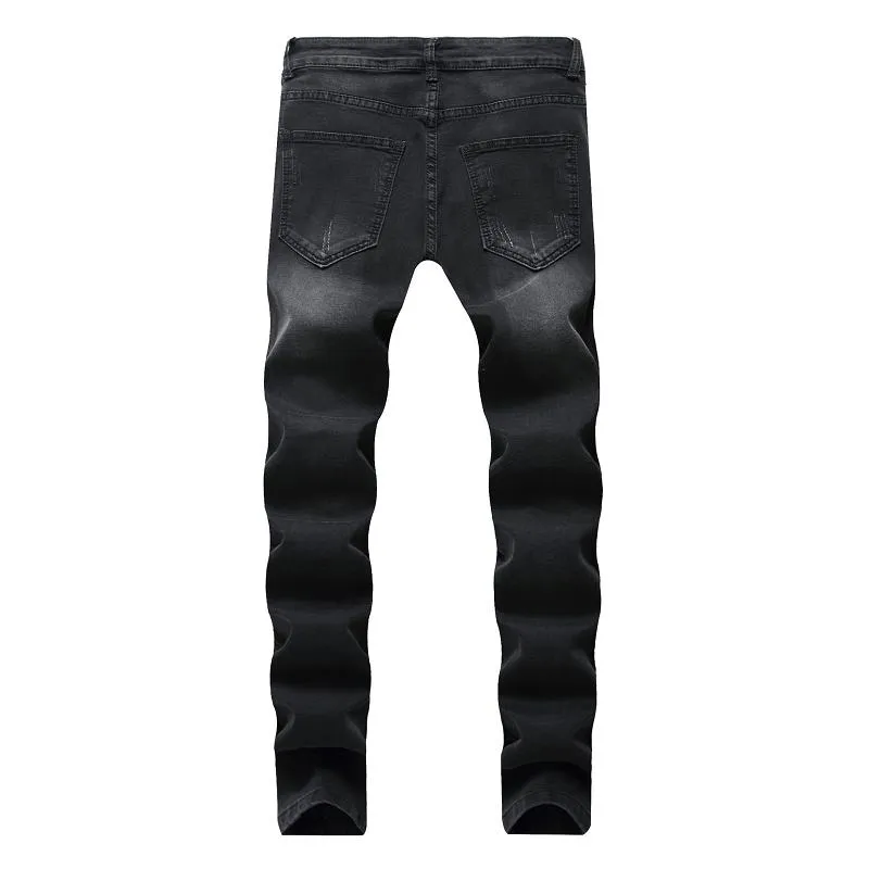 2020 Novo jeans de motociclista Ripped Motor Mens mais 28-42 Jeans de camuflagem preta para homens High Stretch290i