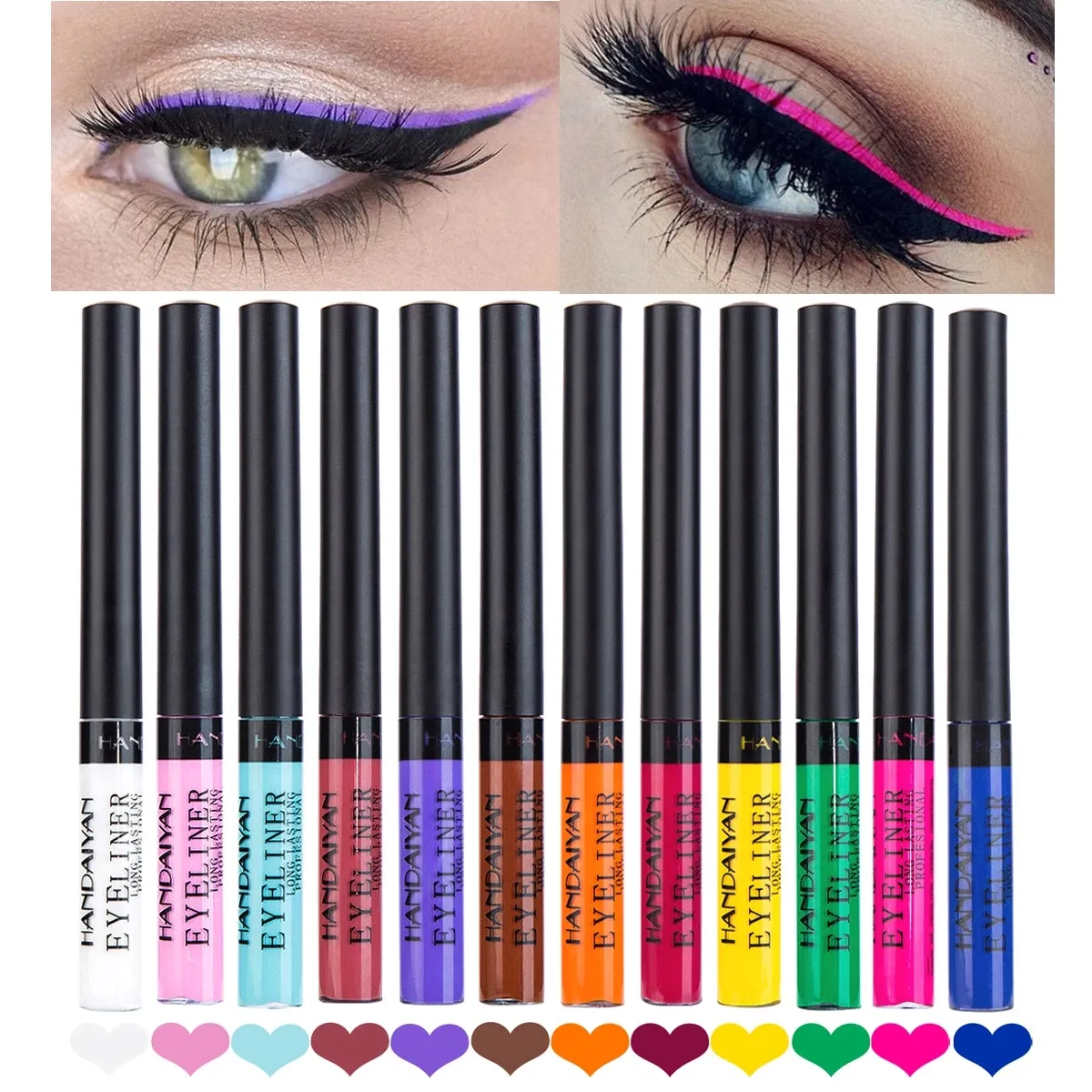 Colorful Eyeliner Pen Eyes Makeup Waterproof Liquid Color Eye Liner Pencil Make Up Tools Wholesale Beauty Tool Venor