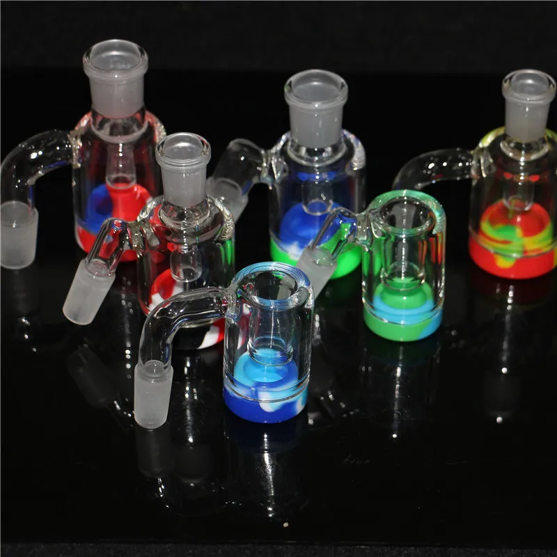 Wasserpfeifen Glas Aschenfänger 14 mm 18 mm 3,2 Zoll Mini Bong Dicker Pyrex Klarer Bubbler Aschenfänger 45 90 Grad