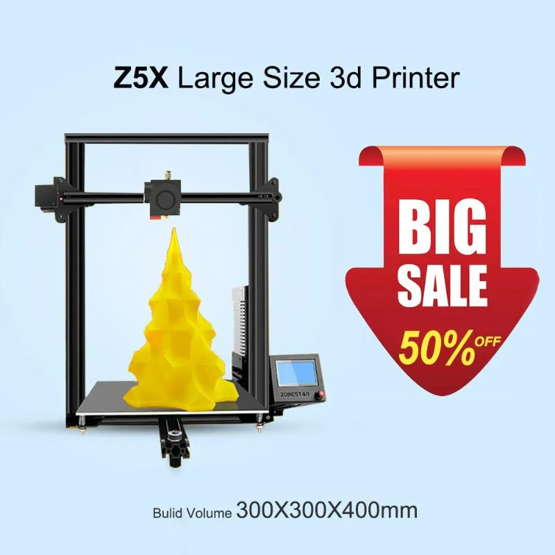 Принтеры Zonestar Большой размер 300x300x400mm Высокая стоимость Полный металлический алюминиевый профиль 3D принтер DIY набор