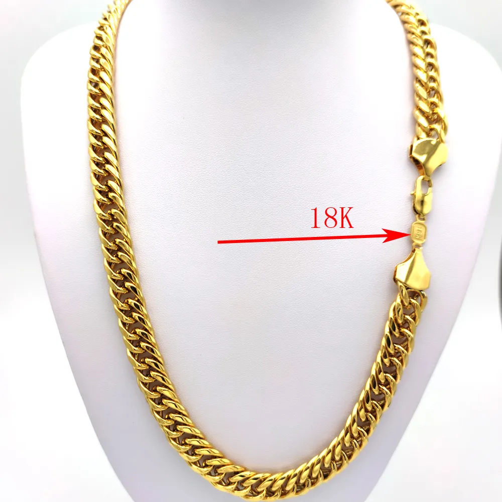 Save Big on Bulk Heavy Mens Chain Heavy MENS 18 K Stamp SOLID GOLD GP  FINISH THICK MIAMI CUBAN LINK NECKLACE CHAIN 12mm 150G XXL Tough Guy Best 