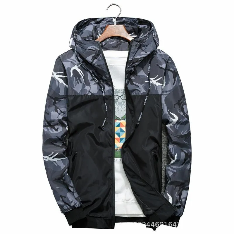 Men's Jackets 2021 Spring And Autumn Mens Fashion Casual Camouflage Hooded Jacket Trend Coat Cool Windbreaker M-6XL