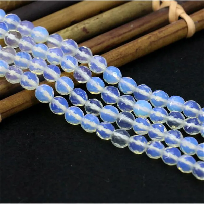 Nouveau! Perles en vrac opale à facettes blanches 6mm 15 poorie perles de bricolage en pierre belle adattamento à la concezione de bijoux de dame