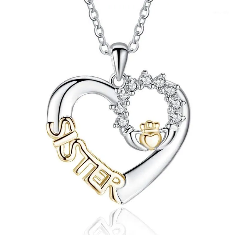 Pendant Necklaces High-grade The Loving Friendship Necklace SISTER Zircon 2022 In Stock Drop