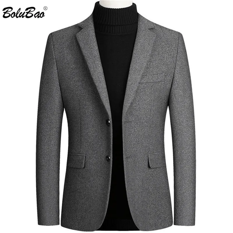 BOLUBAO Suit Brand New Men's Blazer Luxury Wool Thick Men Classic Business Suits Jacket Male Luxurious Slim Blazers Y201026