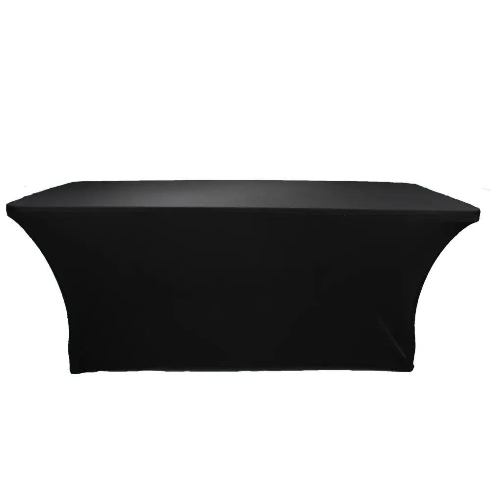 4ft 6ft 8ft Noir Blanc lycra Stretch Banquet Table Tissu Salon SPA Nappes Usine Massage Traitement Spandex Couverture De Table Y200421