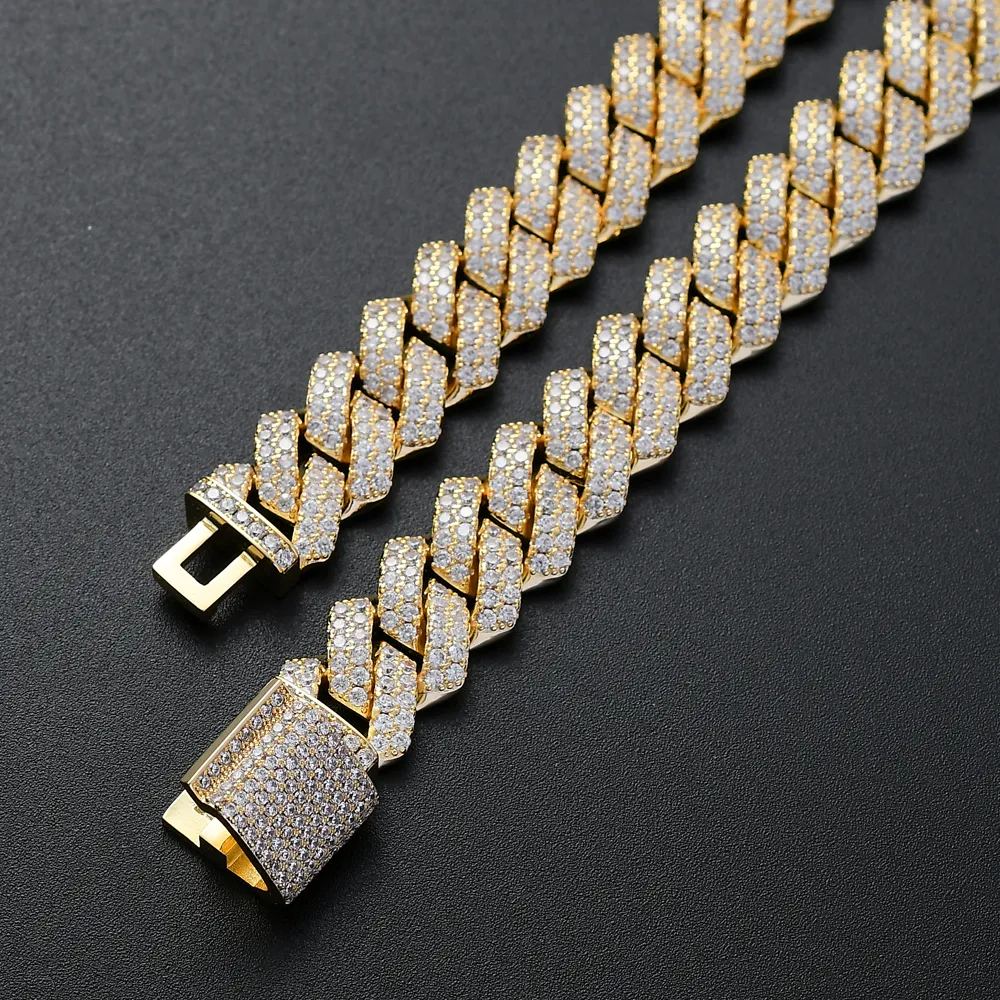 13mm Brass Setting Zircon Bracelet Hip hop Iced Out Zircon Cuban Chain Bracelet Men`s Jewelry Copper CZ Cuban Bracelet B029