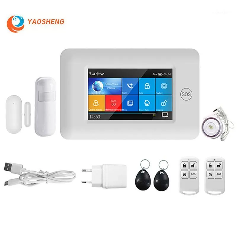 Alarmsysteme Wireless GSM Wifi Home Security System App-Steuerung mit Pir-Bewegungssensor Tür RF 433 MHz Smart Kits1