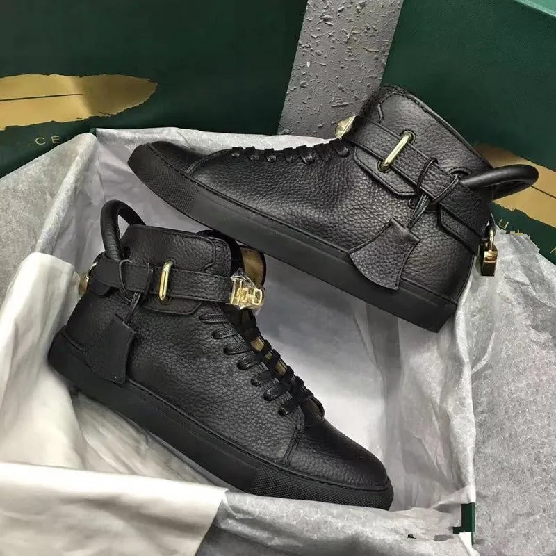 NUOVE moda uomo serrature scarpe basse in vera pelle arena scarpe da ginnastica sportive di lusso high top designer casual snekers taglia 38-46