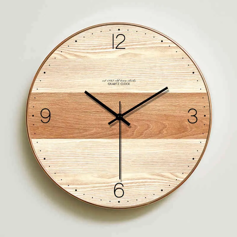 Настенные часы простые современные дизайн деревянные часы для спальни деревянные стены часы домашнего декора безмолвный H1230