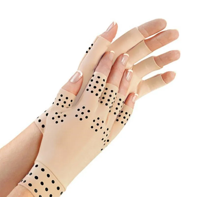 Magnetisk terapi fingerlösa handskar artrit smärtlindring läka leder hängslen stöder vårdverktyg sporthandskar fotvård verktyg 50 par