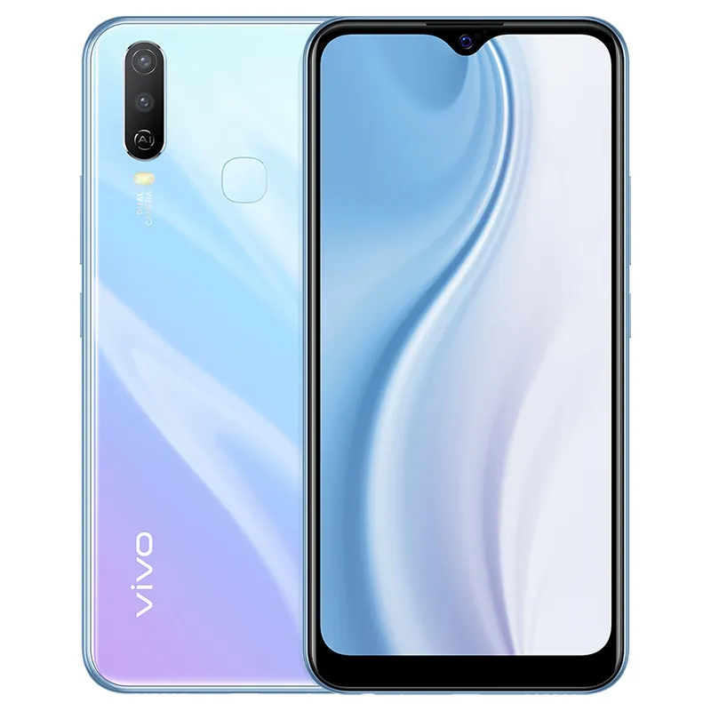 Original Vivo Y3s 4G LTE Mobiltelefon 4GB RAM 64GB 128GB ROM MT6765 OCTA Core Android 6.35 "LCD Fullskärm 13.0mp ai 5000mAh fingeravtryck ID Ansikte Väckande mobiltelefon