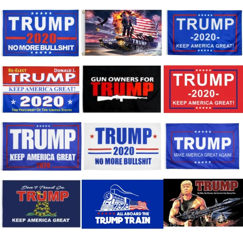 Gratis frakt Fabrikspris 14 Stilar 3x5 Trump Flag 2020 Val Trump Flag Banner 90x150cm KKA1489