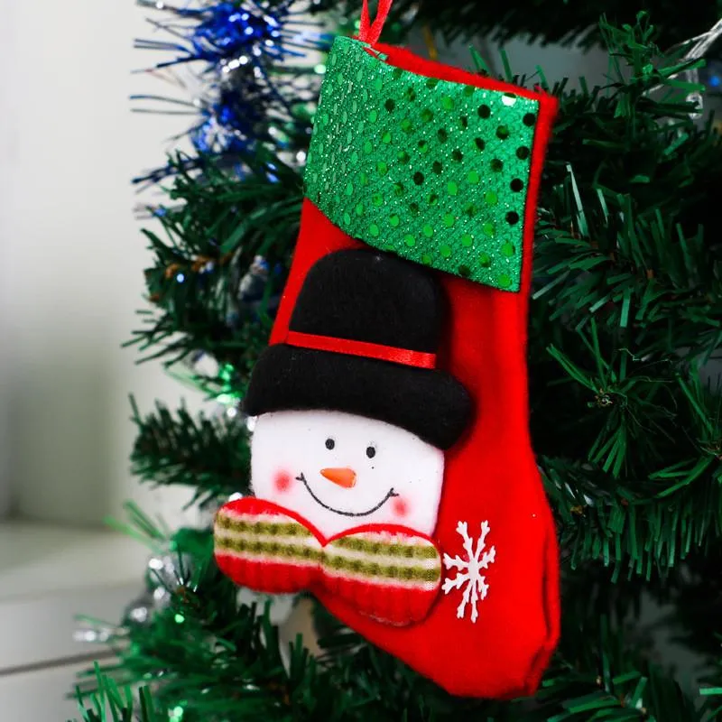 最新のクリスマス飾り2021卸売刺繍入り靴下サンタクロースパターンクリスマ飾り飾り飾り