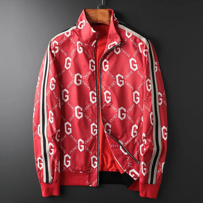 2021 패션 G 편지 브랜드 윈드 브레이커 봄 지퍼 남성 재킷 가을 트렌드 잘 생긴 느슨한 캐주얼 자켓 남자 의류 LJ201013