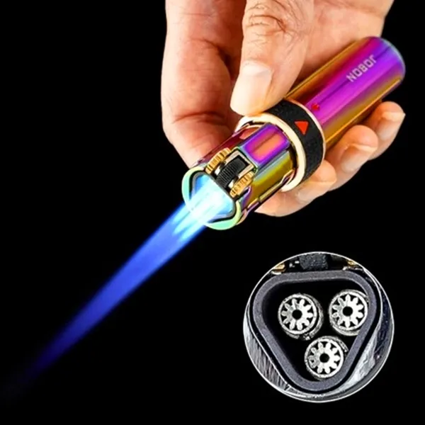 JOBON Triple Torch Lighter Windproof Gas Flint Lighter Refill Jet Powerful Flame Metal Spray Gun Kitchen Pipe Cigar Lighter Gift Gadgets
