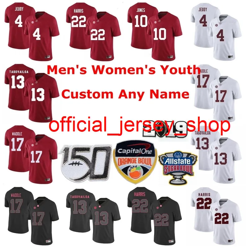 Alabama Crimson Tide College 축구 유니폼 Kids Youth Patrick Surtain II 저지 Devonta Smith Mac Jones Henry Ruggs III Custom Stitched