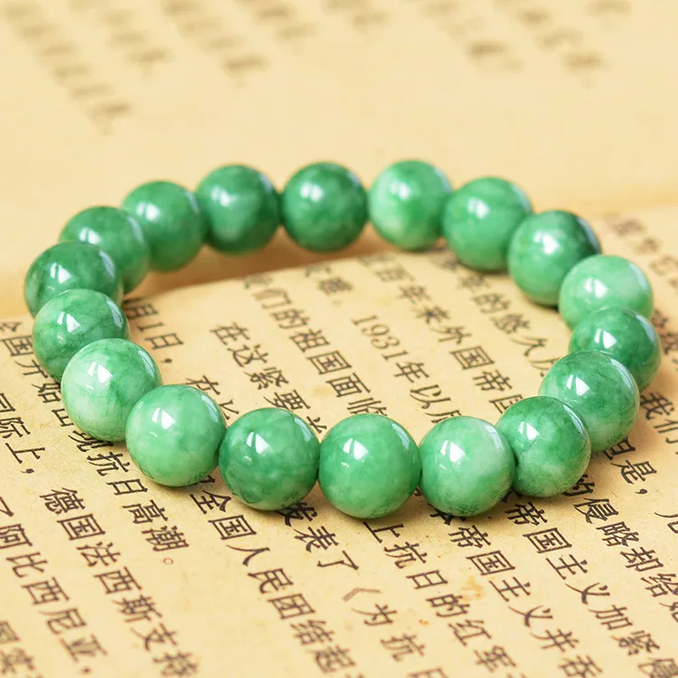 Grade A Natuurlijke Koude Jade Kralen Armbanden Vinden Edelsteen Kralen Sieraden Bangle Voor Vrouwen Man Drop Fijne Groene Chalcedoon Gift Factor265D