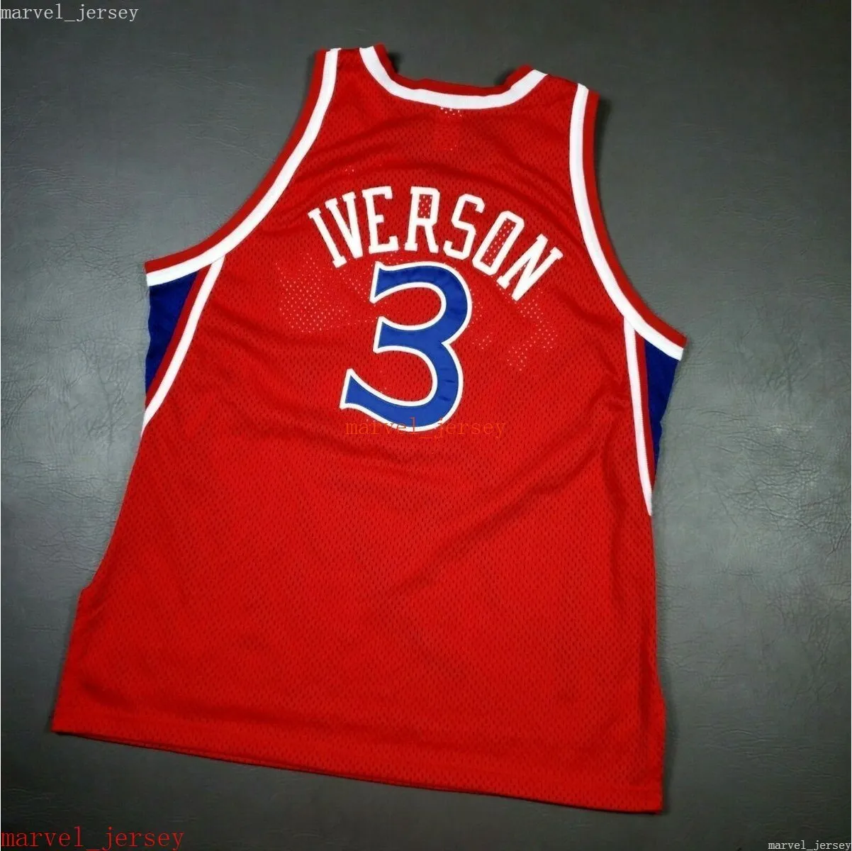 사용자 정의 스티치 Allen Iverson 빈티지 챔피언 96 97 Jersey XS-6XL Mens Throwbacks 농구 유니폼 저렴한 남성 여성 청소년