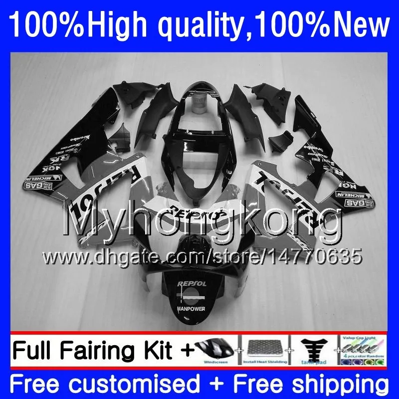 Kit For HONDA CBR 929RR 900 929 RR 00 01 2000 2001 50HM.136 CBR900 RR CBR 900RR 929CC CBR900RR CBR929RR CBR929 RR 00 01 Fairing Repsol grey