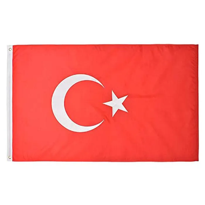 Bandeira de Turquia de Alta Qualidade 3x5 Ft Banner Nacional 90x150cm Festival Festival Presente 100D Poliéster Indoor Outdoor Flags e Banners