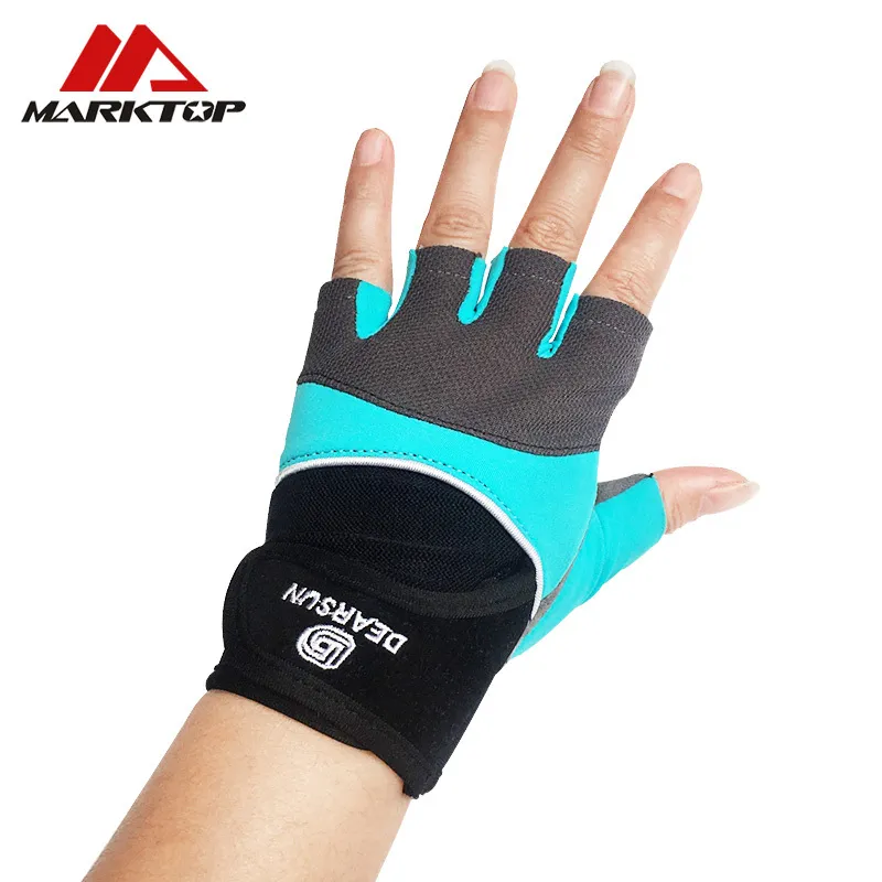 Marktop Gym Gewichtheffen Handschoenen Halter Gewichtheffen Fitness Oefening Antislip Ademende Halve Vinger Sport Training Handschoenen Q0108