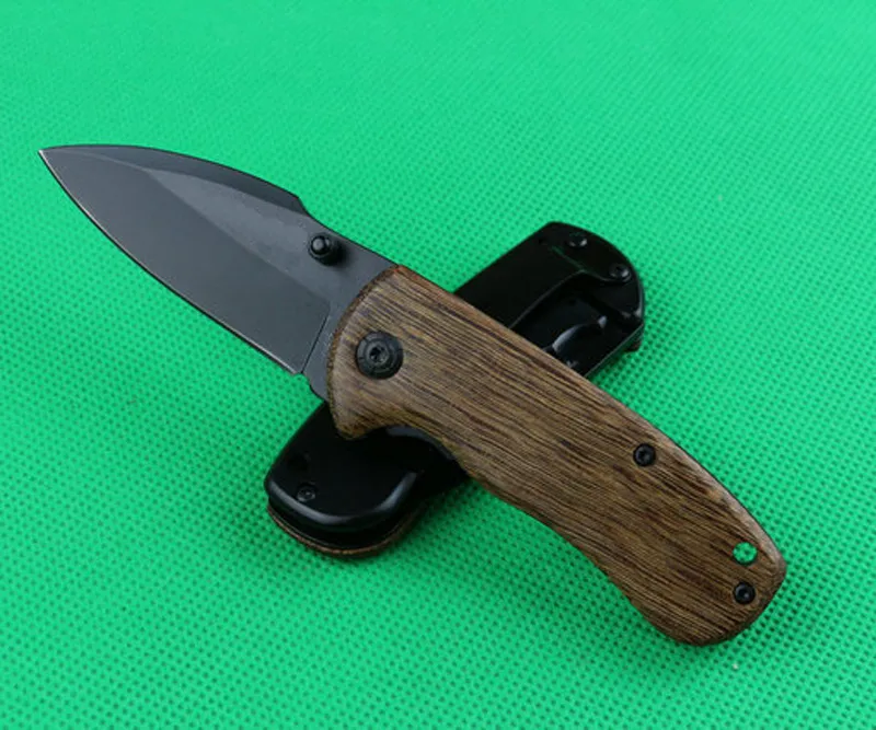 New DA66 Small Folding knife 440C stainless steel blade wood & Steel handle EDC pocket survival tactical knives camping tools