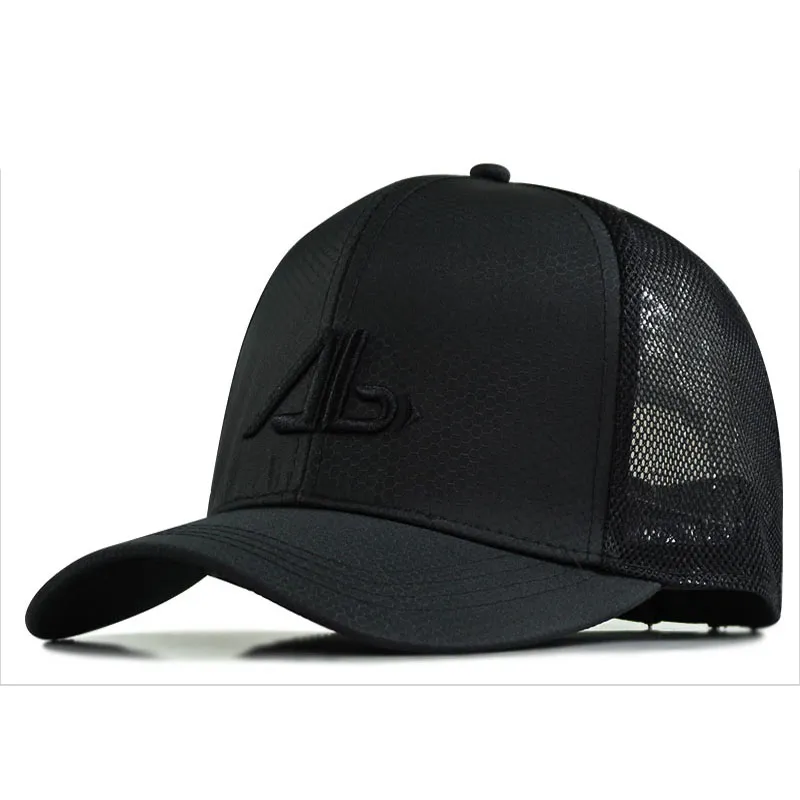 XXL 62-68cm Big Head Homme Plus La Taille Casquette De Baseball Hommes D'été Mince Polyester Maille Chapeau De Camionneur Mâle 3d Broderie Snapback Chapeaux 201019