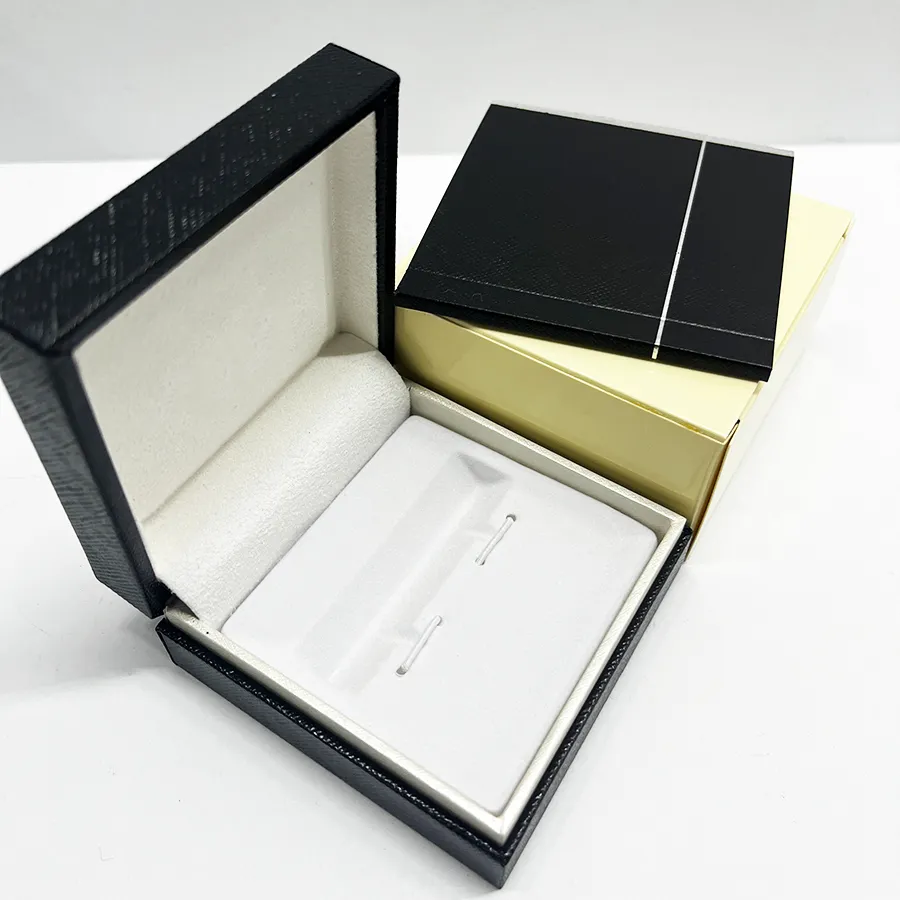 럭셔리 월 커프 단추 박스가있는 검은 지침 럭셔리 선물 상자