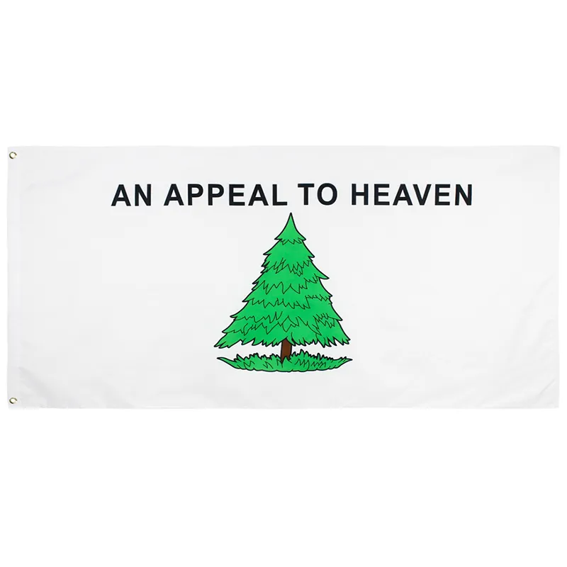 En vädjan till Heaven Flag Direct Factory Wholesale 3x5fts 90x150cm 100% Polyest Pine Tree Banner USA för hängande dekoration