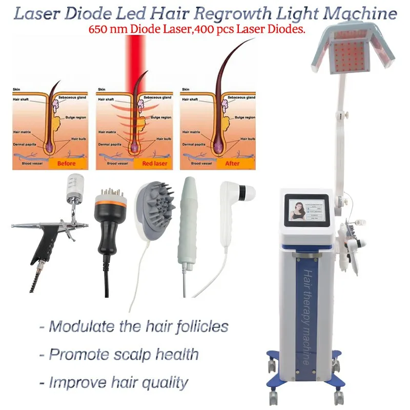Hoge effectieve lllt haren verliesbehandeling 650nm laser haargroei therapie machine voor haar hergroei lazer apparatuur