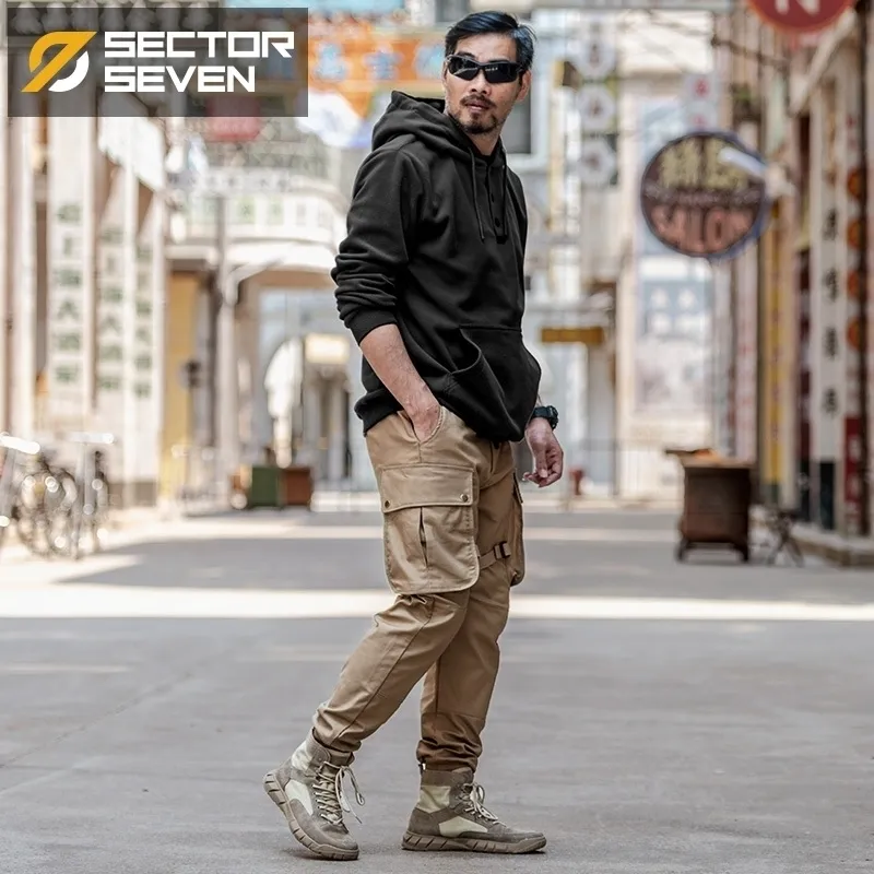 Sector seven tactical Men's Hoodies Spring Autumn Male Casual Hoodies Sweatshirts Men's Solid Color Hoodies Sweatshirt Tops 201020