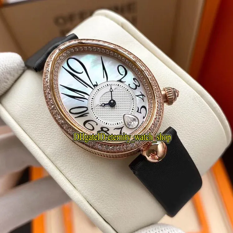 L8F Bästa version Rose Gold Case Pearl Shell Dial Diamond Bezel 8918BR / 58/964 / D00D Cal.537 / 3 Automatic Womens-Watc Iced-out damer klockor