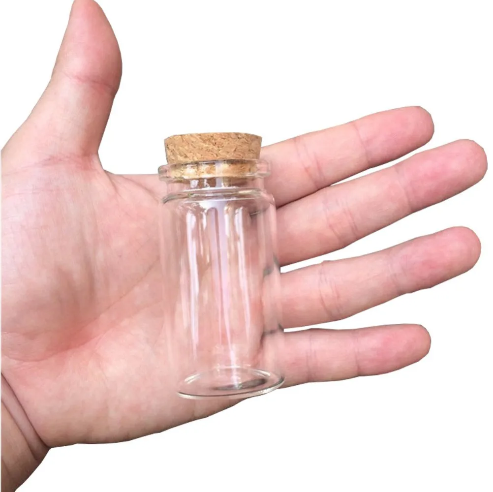 12 Pack 50ml Small Glass Bottles with Cork Stopper, Mini Jars With