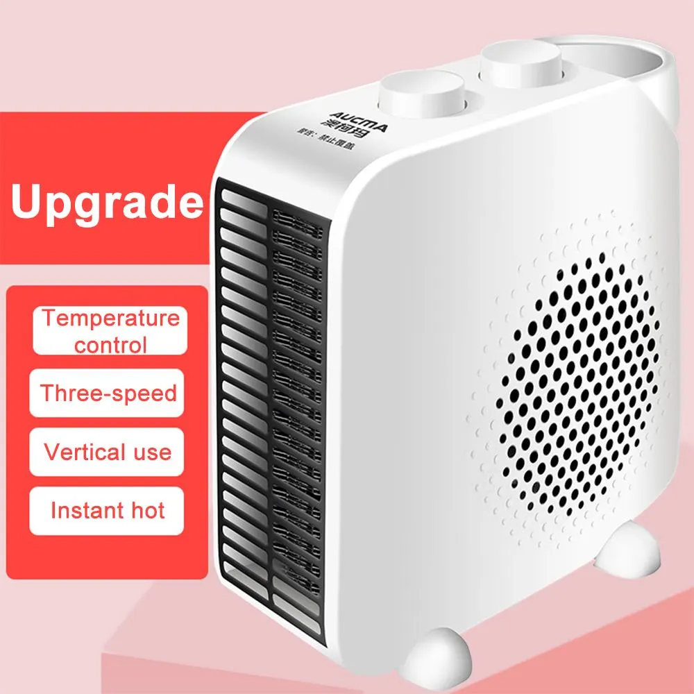 Freeshipping 2000w Mini Fläktvärmare Energibesparande Elvärmare Hem Inomhusbord Portable Warmer Silent Heaters Temp Control 220V