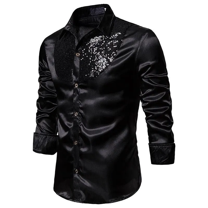 Camisas brillosas para hombre deals