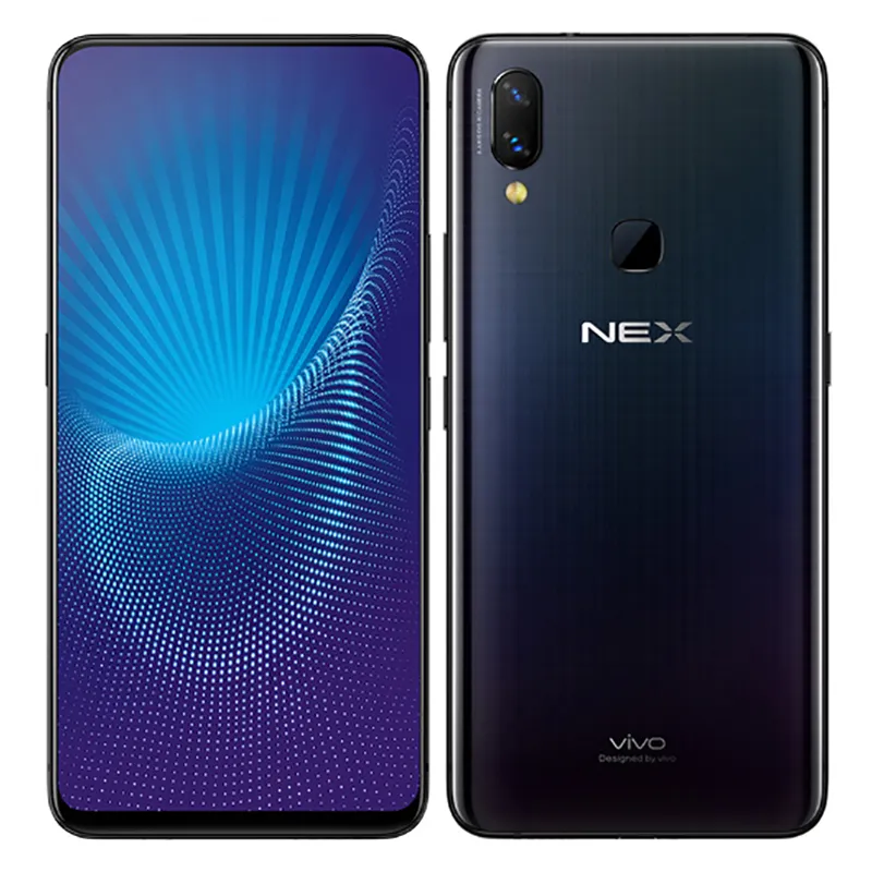 الأصلي VIVO NEX 4G LTE الهاتف الخليوي 6 جيجابايت RAM 128GB ROM Snapdragon 710 Octa Core 6.59 بوصة كامل الشاشة 12MP بصمات الأصابع الهواتف المحمولة