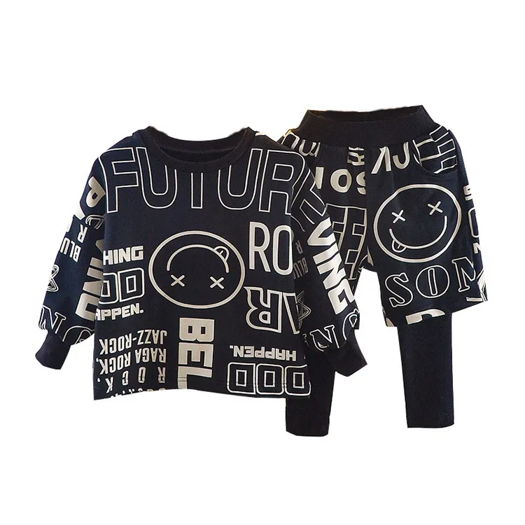 Autumn Boys 'Suit Childrens Clothing Set Casual Children's Wear Spring och Autumn Long Sleeve Sweater Fake Two Piece Set