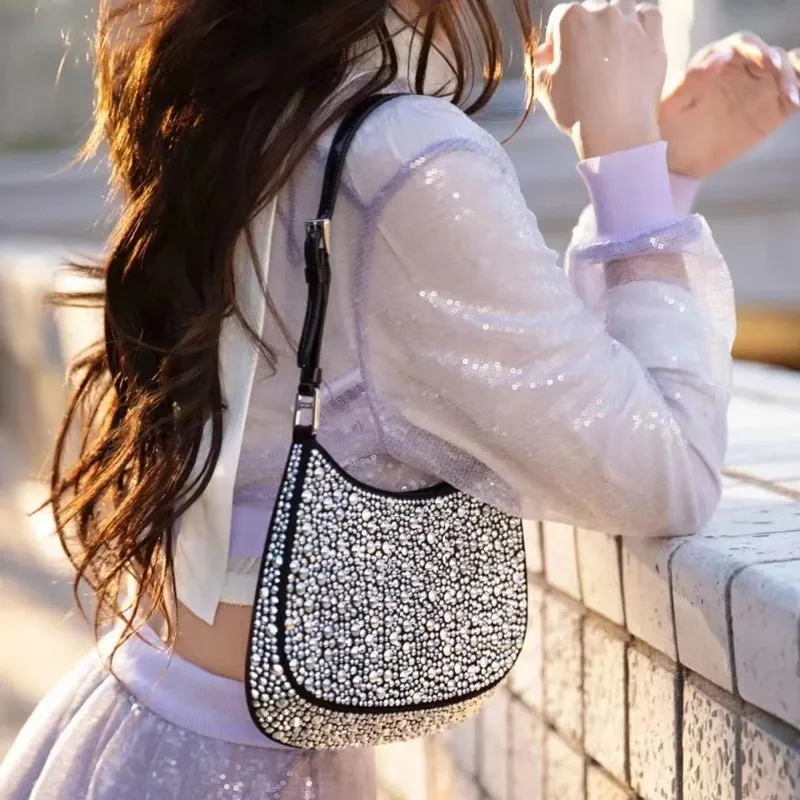 الفاخرة مصمم أكياس الإبط ماركة كبار أكياس الكريستال الماس 2022 الأزياء الكتف حقيبة crossbody سيدة حقائب اليد جودة عالية حقيبة الهاتف محفظة النساء اليد