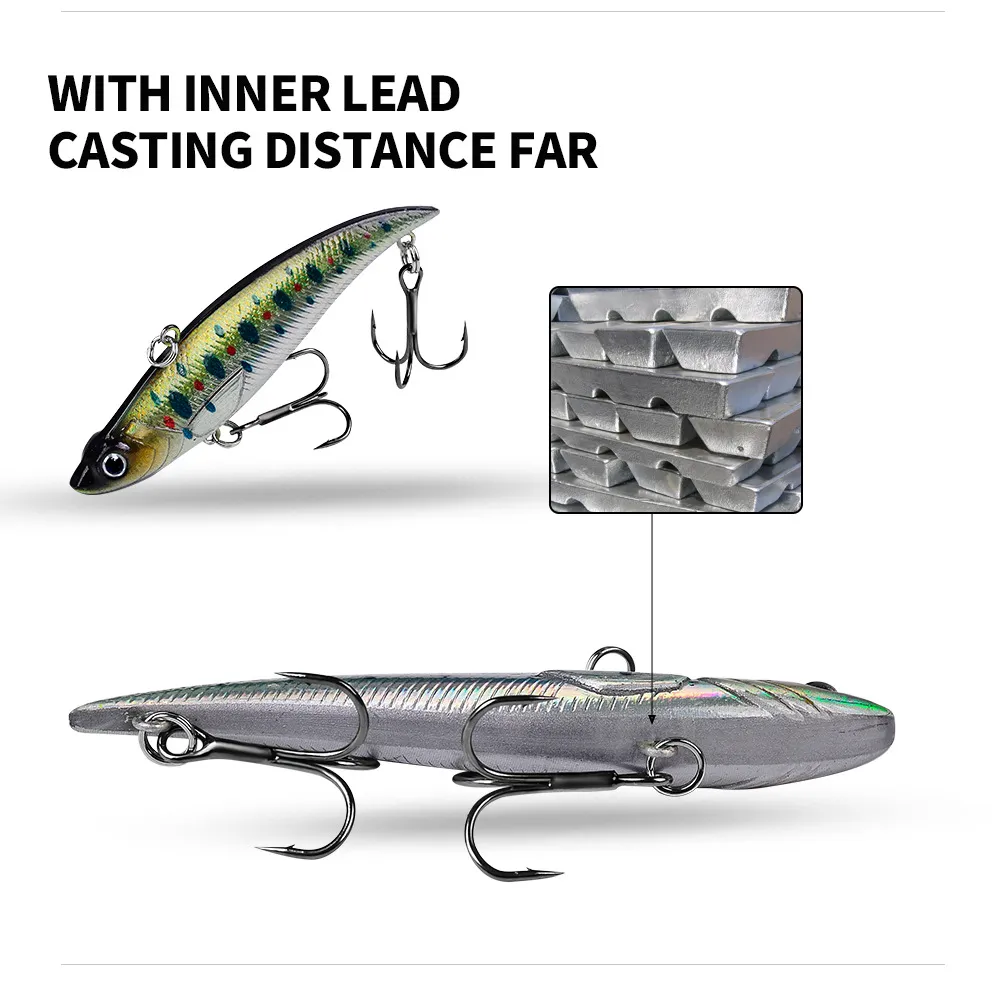 Set Of Life Like Submerged Pencil VIB Minnow Lure In 9cm Length, 19.5g  Weight, Ideal For Bass Fishing From Evlin, $2.33