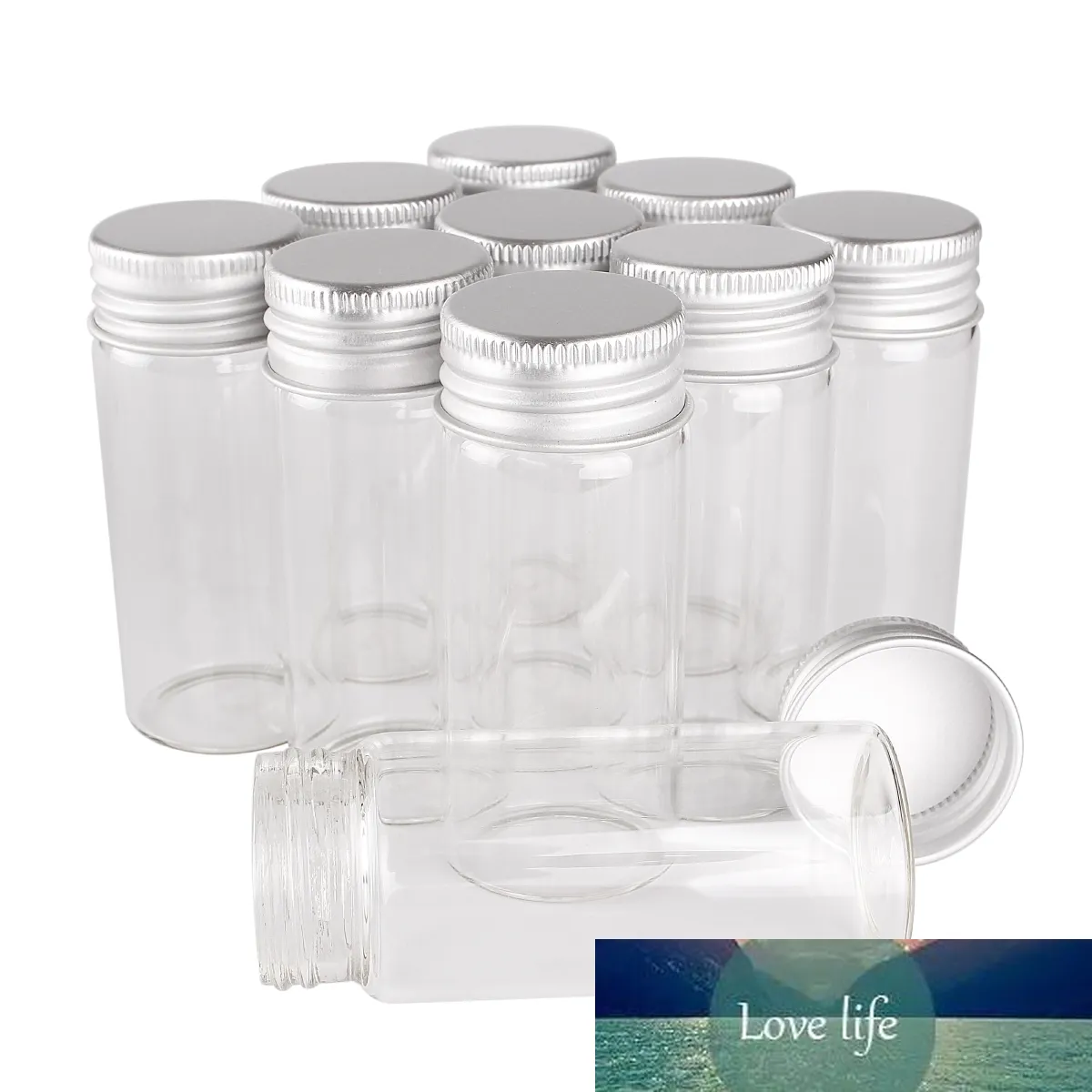 24pcs 30ml 1OZ Botellas de vidrio con tapas de aluminio 30 * 70mm Frascos de vidrio Envases de vidrio transparente Botellas de perfume