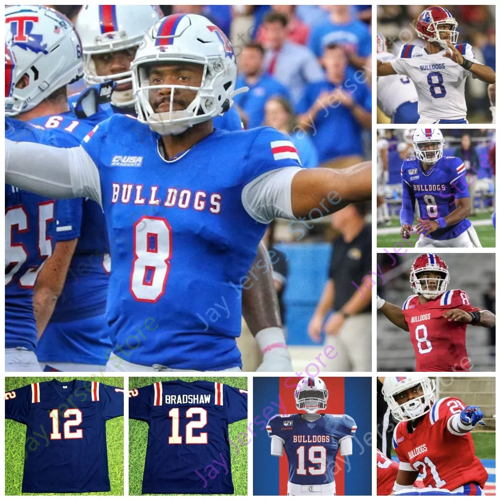 2020 Personnalisé Louisiana Tech Bulldogs Football Jersey NCAA College Cee Jay Powell Adrian Hardy Griffin Hebert Jaqwis Dancy Troy Edwards