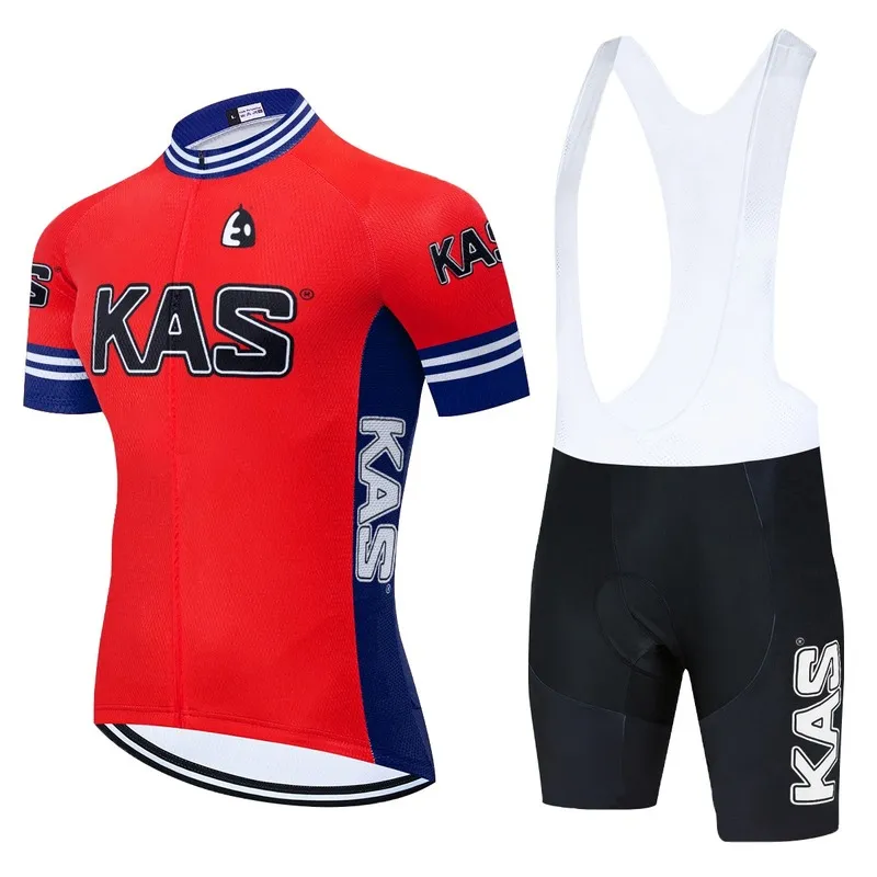Giallo KAS 2021 Team Cycling Jersey 20D Bib Set Abbigliamento bici Ropa Ciclismo Abbigliamento bicicletta Abbigliamento Uomo Breve Maillot Culotte