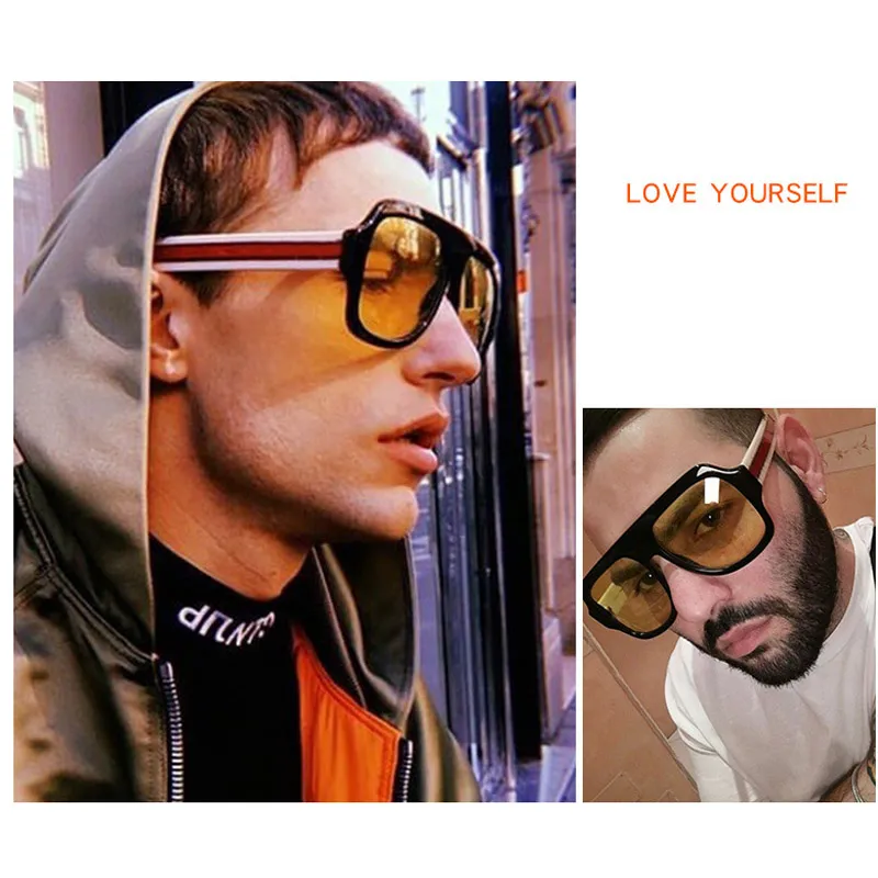 DHgate Oversized Retro Flat Top Sunglasses for Women Designer Brand Red Green Clear Yellow Eyewear Fashion Accessories
